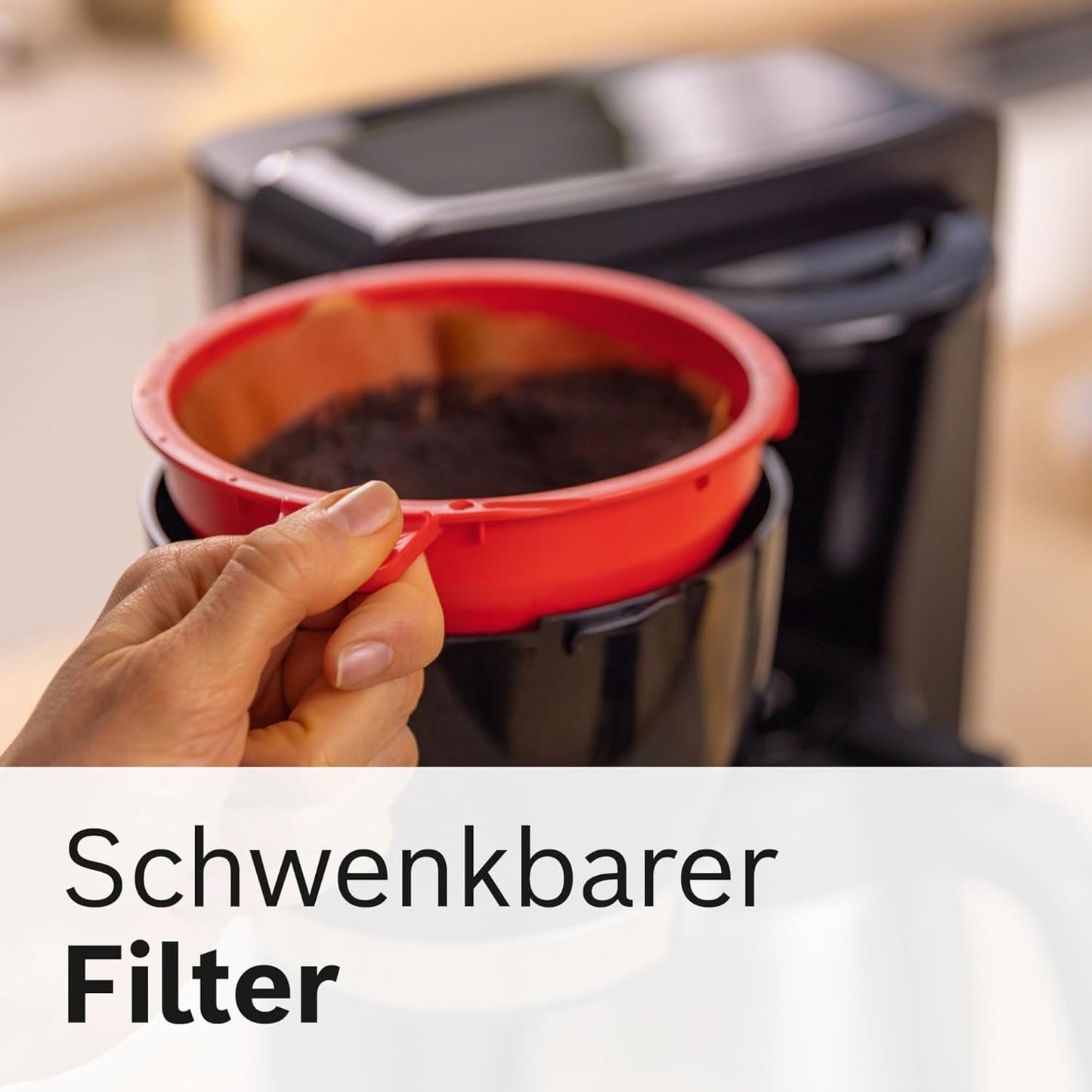 Bosch MyMoment TKA6M273 Cafetera espresso con filtro, jarra térmica de 1 litro, 8-12 tazas, sistema antigoteo, portafiltro giratorio, programa de descalcificación, depósito de agua extraíble, 1200 W, negro mate