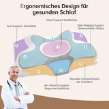 Homyrium Almohada Cervical Ergonómica Almohada Ortopédica Almohada de Espuma Viscoelástica Almohada Antirronquidos Almohada para Dormir de Lado Espalda Almohada Estómago Gris Almohadas Ortopédicas Cervicales Naty Shop