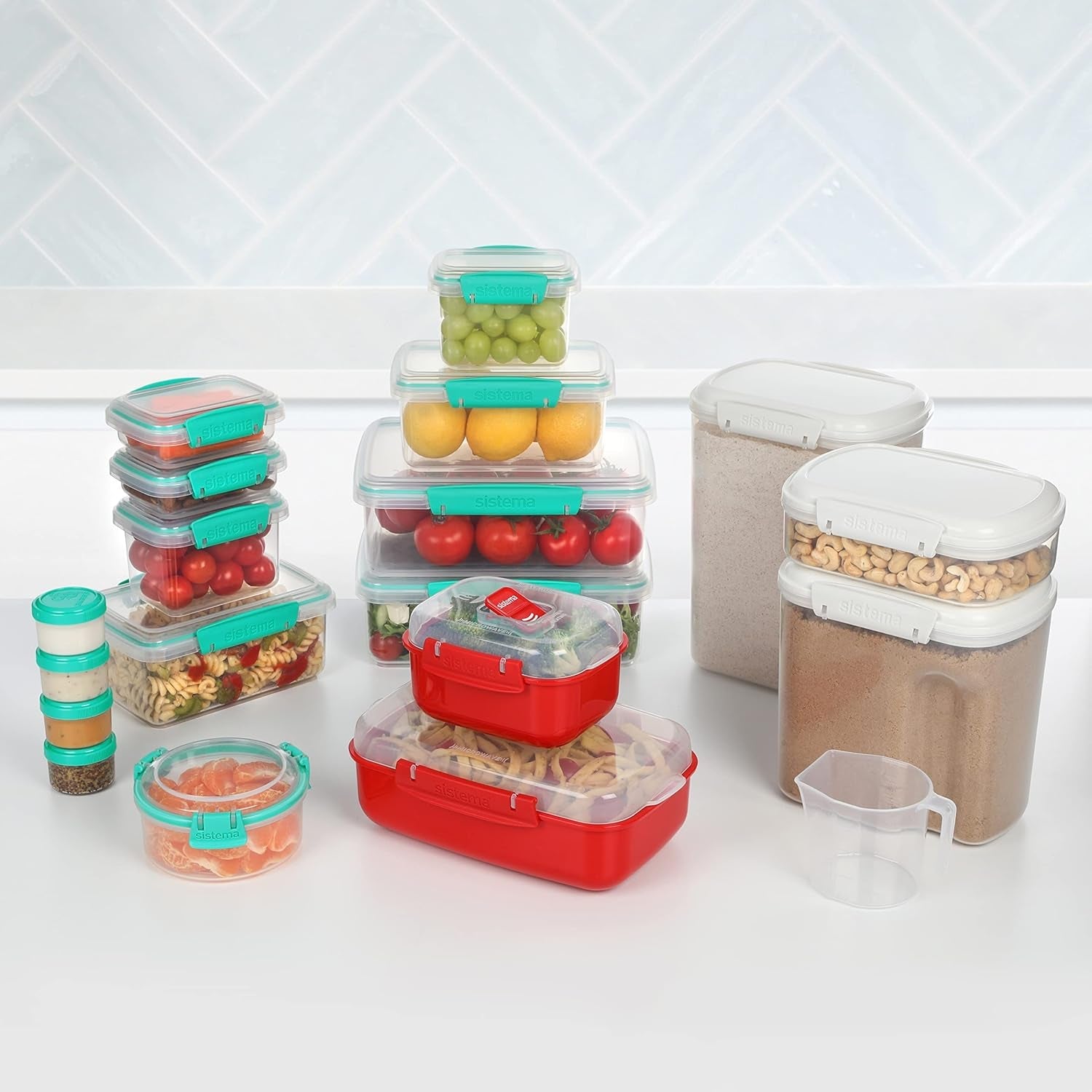 Contenedor de almacenamiento KLIP IT system, paquete de 6 cajas de almacenamiento de alimentos Naty Shop