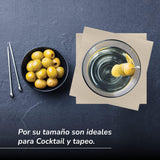 Paquete de 300 Servilletas de Papel para Cóctel, 100% Reciclables y Biodegradables, Servilletero de Acero Inoxidable, Servilletas Ecológicas, 10 X 10 cm, Plegadas.