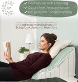 Almohada de lectura para cama y sofá, cómoda almohada para la espalda con espuma viscoelástica, almohada antirreflujo que se puede utilizar como almohada de cama, respaldo o cabecera, cómoda almohada de cama como agradable apoyo para la espalda