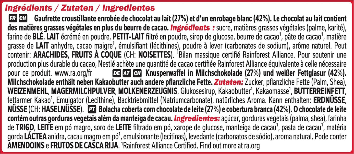 Oblea crujiente Nestlé Chunky Funky en chocolate con leche, paquete múltiple, paquete de 2 (4 x 40 g cada uno)