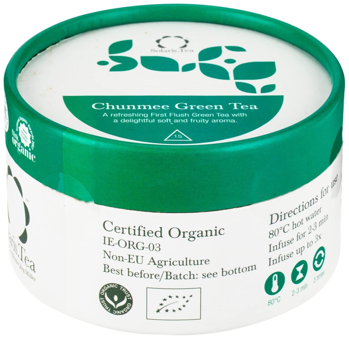 Té verde de jazmín orgánico, 15 bolsitas de té de seda, 1 paquete (1 x 30 g)