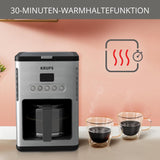 Cafetera espresso con filtro Krups KM442D Premium | 10-15 tazas | 1000 vatios | programable | función mantener caliente | acero inoxidable | negro