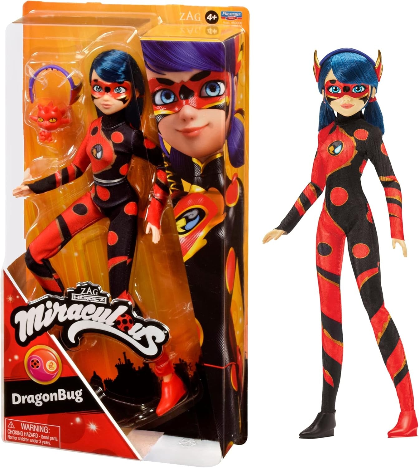 Bandai - milagrosa mariquita - muñeca marinette cambio de color sorpresa - muñeca articulada milagrosa, 26 cm + 3 sorpresas - patrón aleatorio - p50390 naty shop muñecos dragon bug