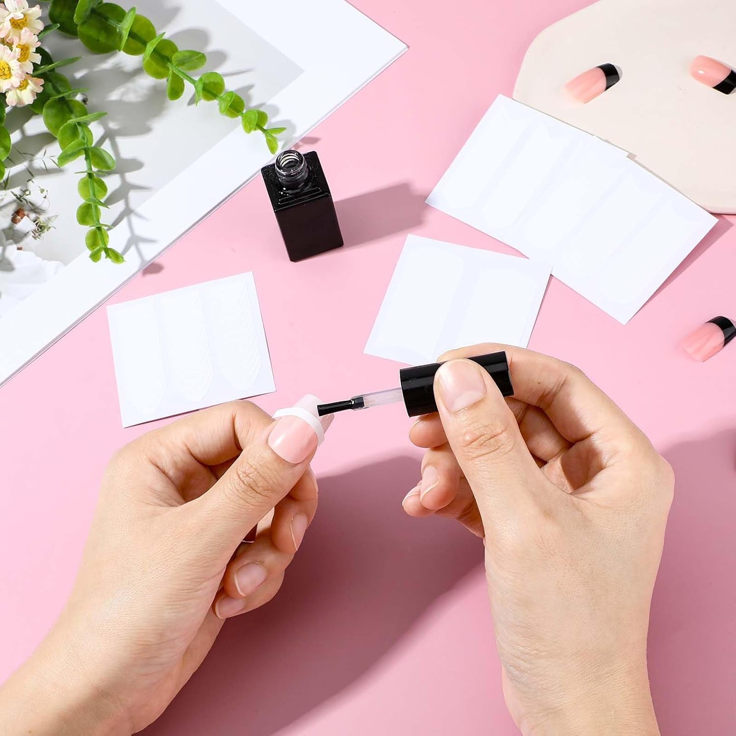 1620 Stück French Schablonen Nägel, French Nail Schablone, Maniküre Schablonen, Selbstklebende Nail Art Sticker Frenchs Für DIY Nageldesign Maniküre Dekoration Nageldesign Zubehör