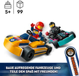 LEGO City Karts con conductores, juego de 2 minifiguras de conductores y coches de carreras, coches de juguete para niños y niñas de 5 años, regalo divertido para niños 60400 Juegos de construcción Besuche den LEGO-Store