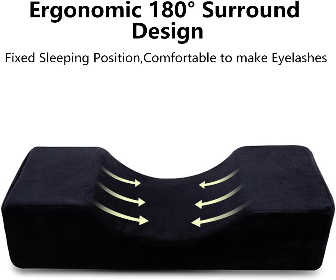 Deciniee Almohada de Pestañas en Forma de U: Almohada Ergonómica para el Cuello Almohada de Pestañas - Almohada de Franela Almohada de Extensión de Pestañas para el Hogar Salón de Belleza Almohadas Ortopédicas Cervicales Naty Shop