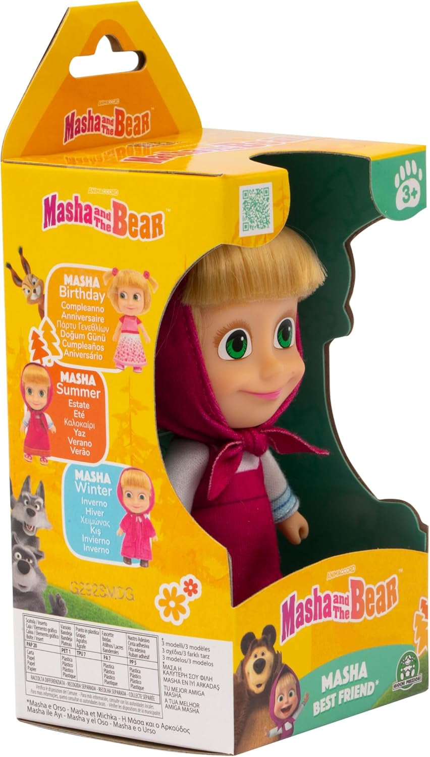 Muñeca Masha y Michka de 12 cm, traje de verano coleccionable, modelo de juguete para 3 años en adelante MHA001