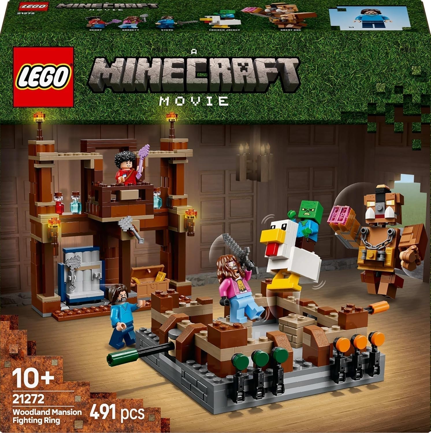 LEGO Minecraft Mansión Forestal con Ring de Boxeo - Set de Jugador con Zombis y Oberborst - Juguete de Construcción Interactivo con Equipo y Pistas - Regalo para Niños y Niñas Mayores de 10 años - 21272 Juegos de Construcción Besuche den LEGO-Store