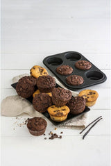 Zenker 6Er Muffinform Negro Metalizado, 275X190X30 Mm, Teflon Classic Antihaftbeschichtung, Hitzebeständig Bis 230°C, Leichte Reinigung, Ideal Für Köstliche Muffins Moldes y bandejas para hornear Naty Shop