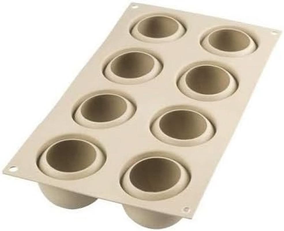 Silikomart, Molde para tartas de silicona Tartufo, 8 puertos individuales, Ø 62 H 52 mm Cocina Naty Shop