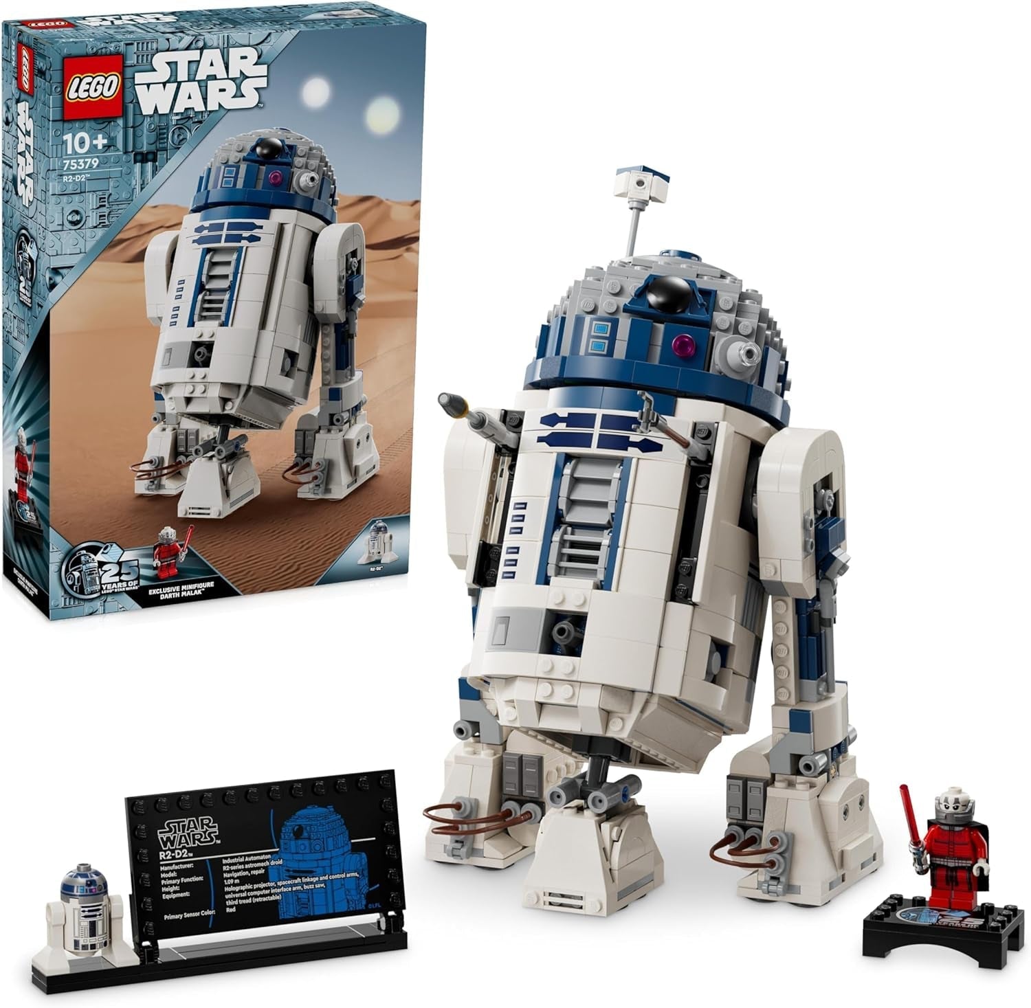 LEGO Star Wars R2-D2 Juego de modelos para niños y niñas Figura de droide para construir con minifigura de Darth Malek 25.º aniversario y colección de placas decorativas Idea de regalo 75379 Juegos de construcción Besuche den LEGO-Store Single