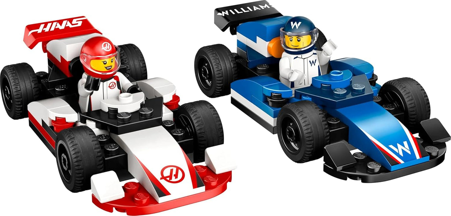 LEGO City Coches de carreras F1 Williams Racing y Haas F1 - Juguete de Fórmula 1 con coches para construir y 2 minifiguras de pilotos de carreras - Pequeñas ideas de regalos para niños y niñas a partir de 4 años 60464 Juegos de construcción Beuche den LEGO-Store
