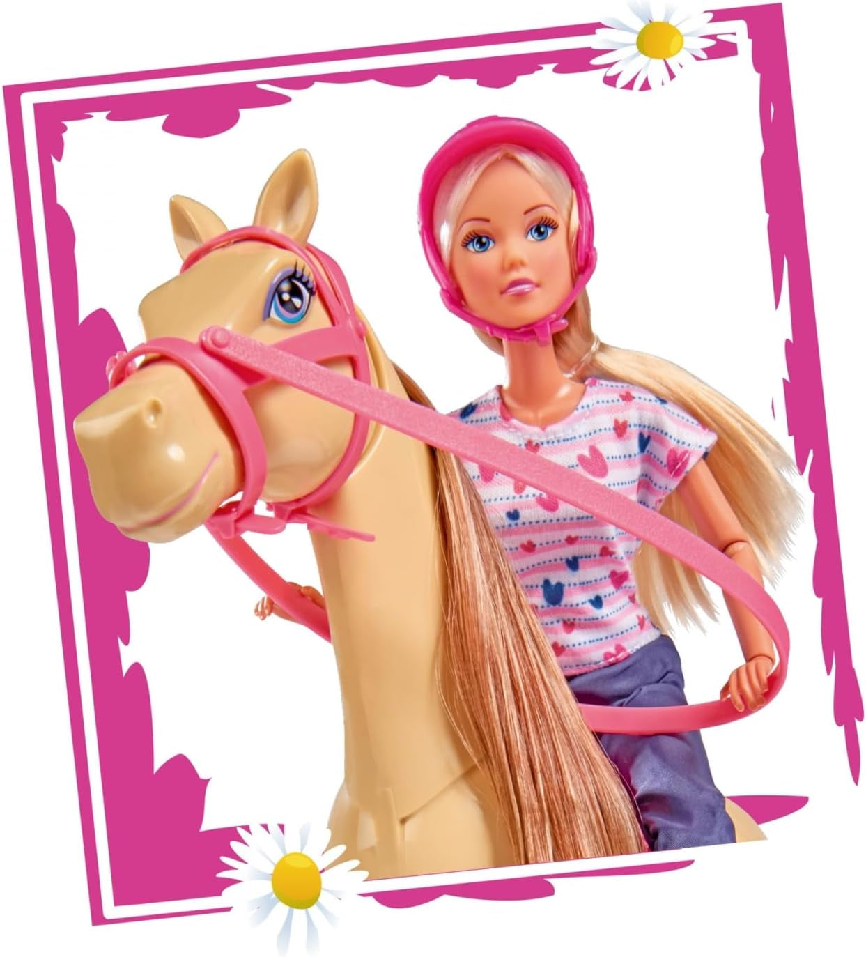 Simba 105730939 - Steffi Love Traje para montar a caballo 2 caballos Muñeca de moda totalmente articulada 29 cm para niños a partir de 3 años