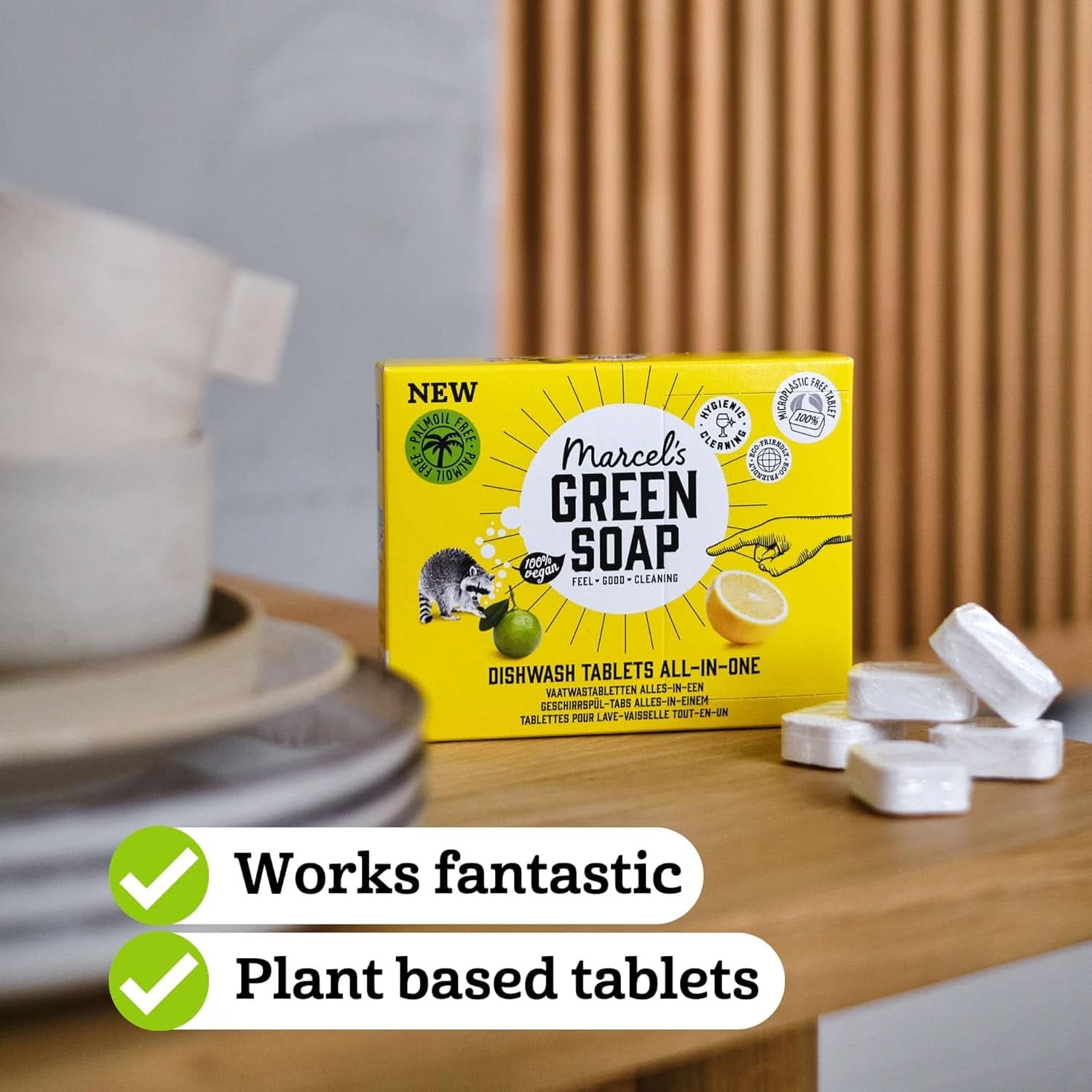 Marcel'S Green Soap Pastillas para Lavavajillas Todo en Uno - Pomelo y Lima - 25 unidades Detergentes de Cocina Naty Shop