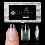 Modelones Puntas de Uñas 510 Piezas - Juego de Puntas de Uñas de Cobertura Completa, Juego de Puntas de Gel, Puntas de Uñas de Resina PMMA Prepulidas, Uñas Artificiales para Pegamento en Nail Art DIY, Squoval Corto