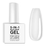 Builder 5 en 1 Builder Gel 15ml, Nail Builder Gel, Nail Builder Gel, UV/LED Extensión de uñas Esmalte de uñas, Extensiones, Nail Art, Pegatinas, Gel Nail Builder Gel (Blanco)