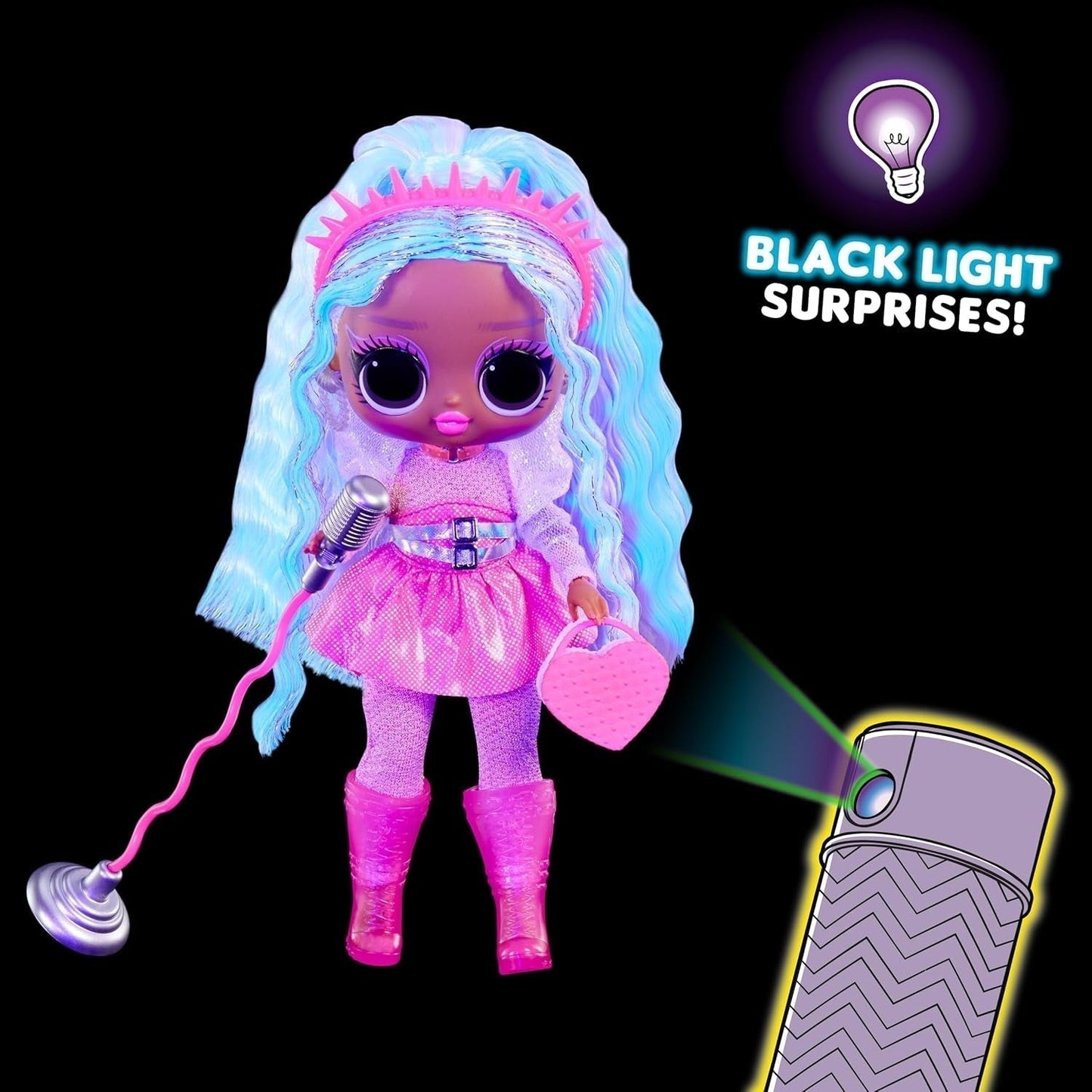 jajaja ¡Sorpresa! Tweens Neon Pop Stars - Kitty K - 1 muñeca de moda con sorpresas retroiluminadas y más de 10 conjuntos y accesorios de Pop Star, incluidas microbandas retro, regalo para niños 4+ Naty Shop Dolls