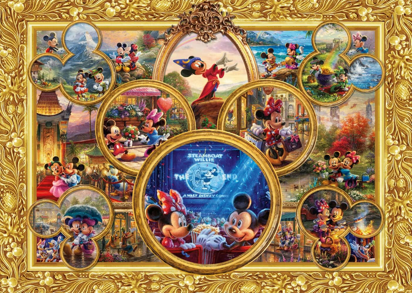 Schmidt Spiele 57371 Thomas Kinkade, Disney, Mickey y Minnie, Dream Collage 2, rompecabezas de 2000 piezas Puzzle Naty Shop