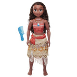 Muñeca de juguete Moana de la princesa Disney de 80 cm de Jakks Pacific Muñeca móvil con cepillo para peinar sus rizos ondulados Vestido inspirado en la película Collar con colgante desmontable Naty Shop Dolls Título predeterminado