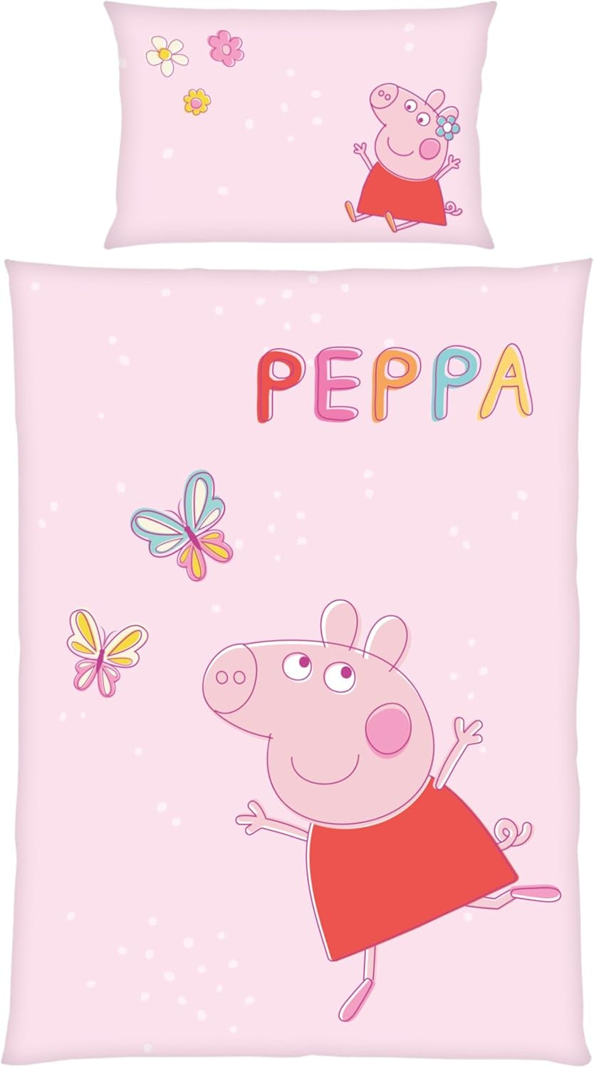 Juego de cama infantil Peppa Pig, 100 x 135 cm y 40 x 60 cm, algodón Ropa de cama - infantil Naty Shop Default Title