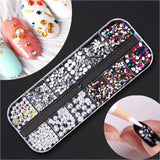Kalolary Flores secas para uñas Lentejuelas de mariposa Esmalte de uñas Papel de aluminio Pegatinas de uñas Pinzas Piedras de uñas Diamantes de imitación Lápiz para diseño de uñas 3D Decoraciones de bricolaje