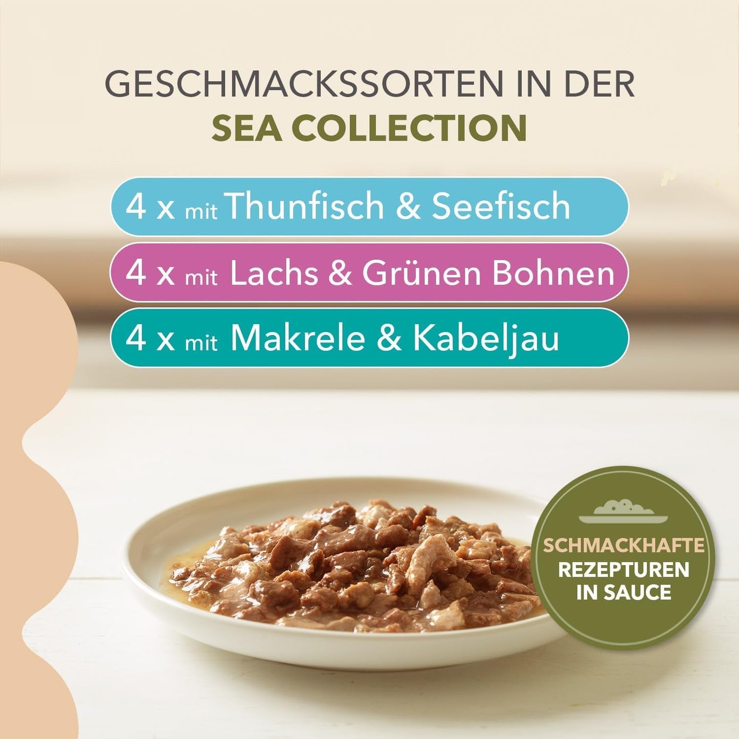IAMS Delights Sea Collection Comida húmeda para gatos sin cereales - Paquete múltiple con variedad de pescado en salsa, comida húmeda sin cereales para gatos a partir de 1 año, 12 x 85 g