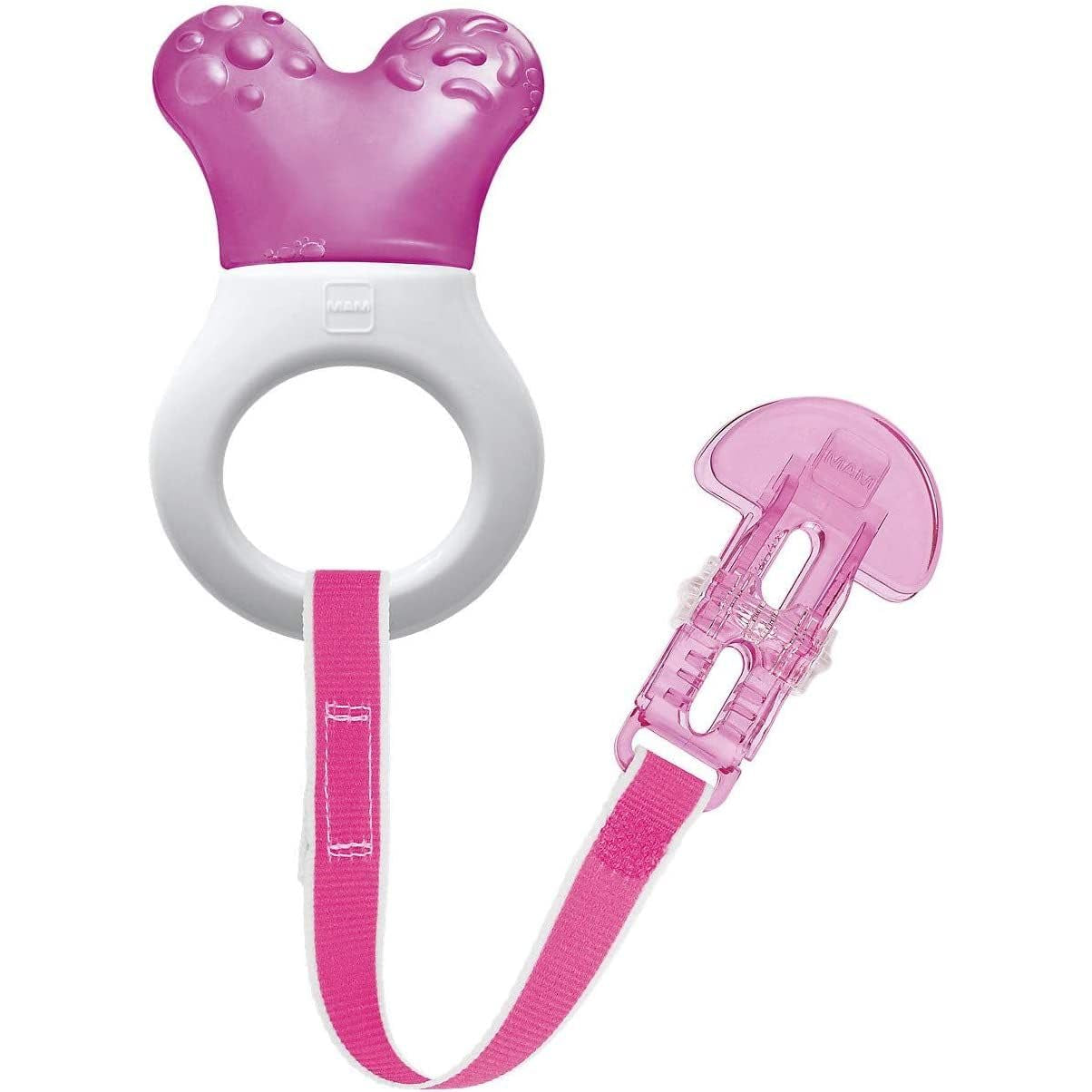 MAM Mini Cooler & Clip, Palillos y Clip, Anillo para la dentición, Rosa