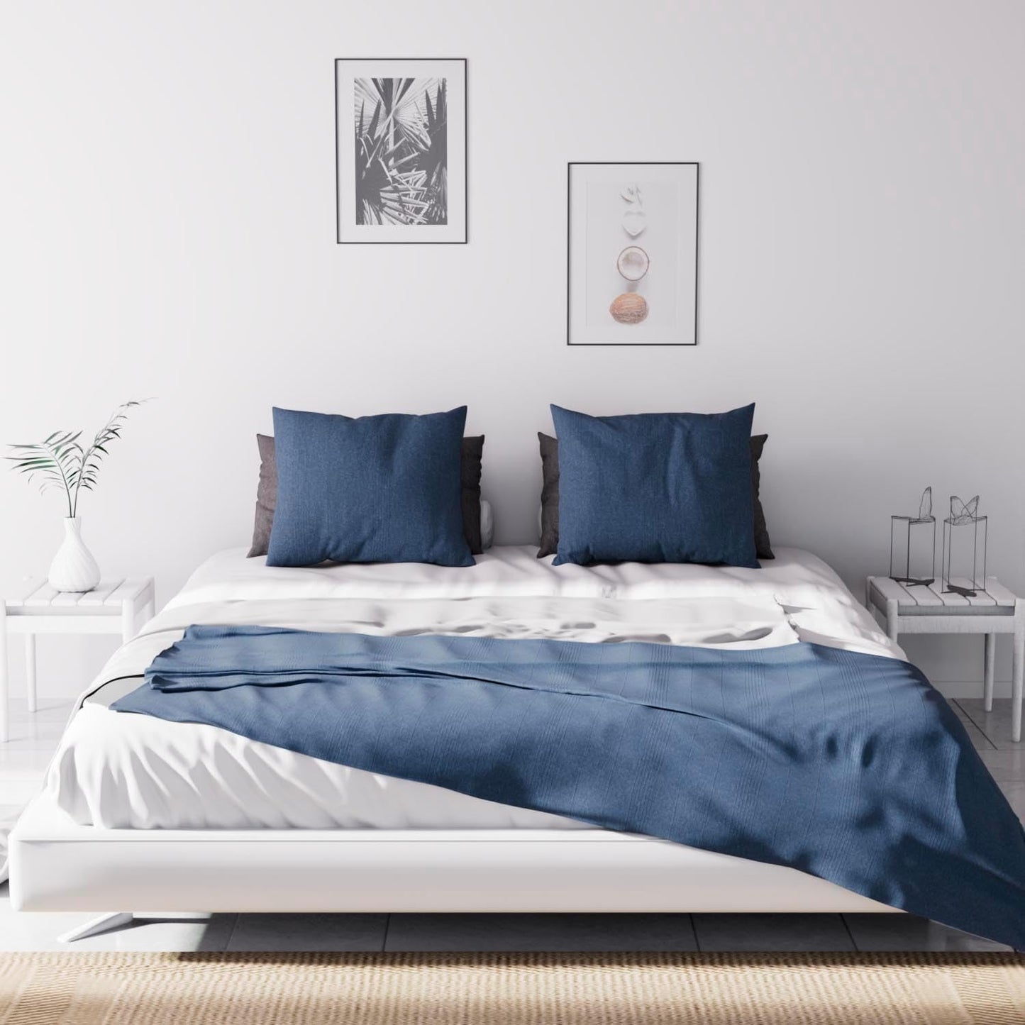 Soleil D'Ocre Adele, Funda Zigzag, Tirado del sofá, Polycoton, Azul, 220 X 240 Cm Edredones y edredones Naty Shop