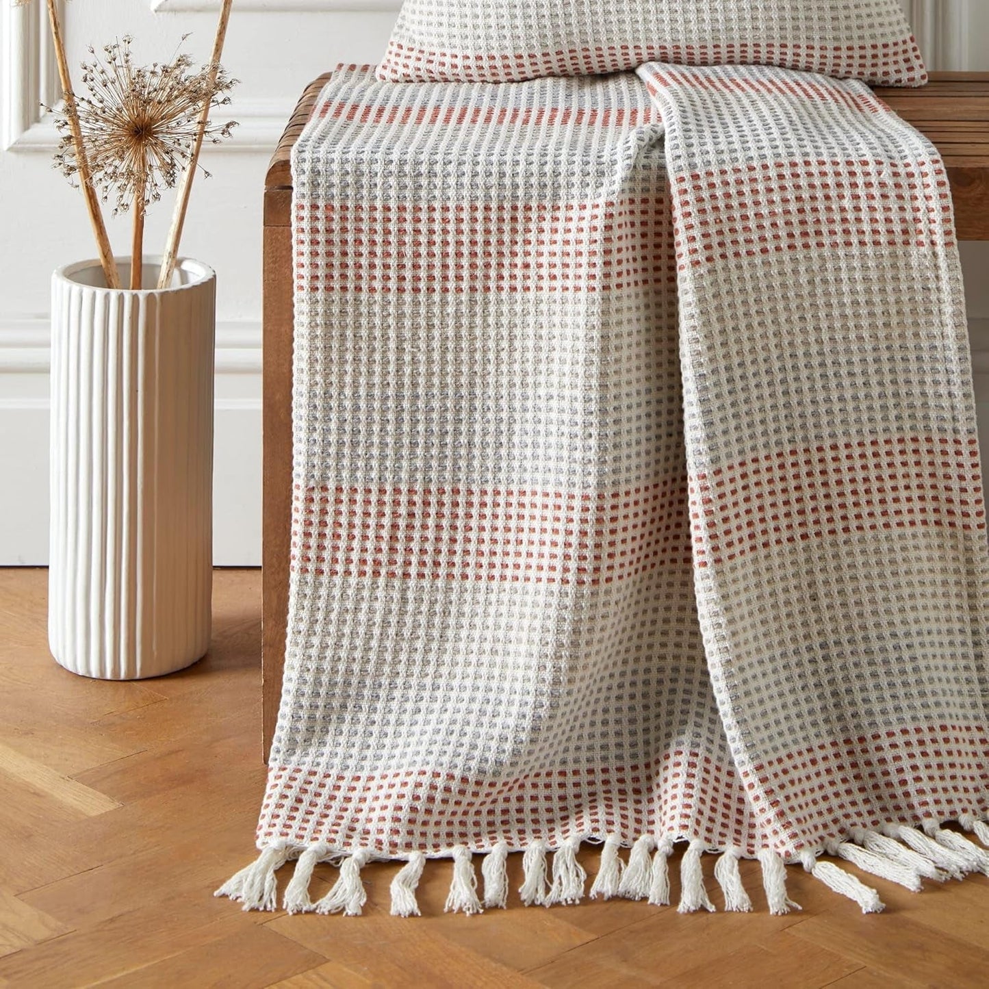 Colcha Loft Reva 100% Algodón Reciclado, 130 X 180 cm, Pimentón Camas y Mantas Appletree Paprika 130Cm X 180Cm