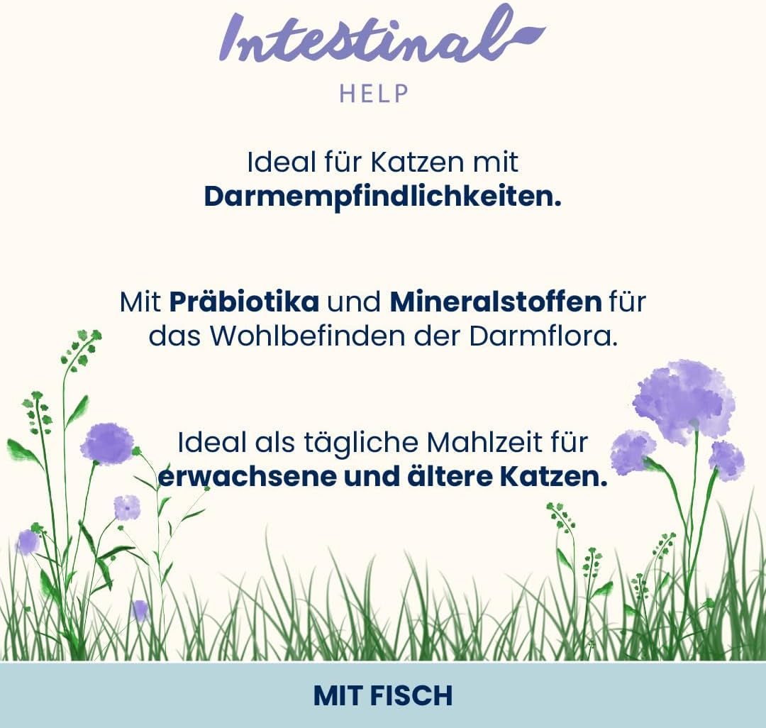 Almo Nature Functional - Intestinal Help - Comida húmeda para gatos adultos y maduros con intestinos sensibles - con pescado - favorece el microbioma - 70 g (paquete de 30)