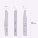 Juego de limas de uñas de 3 piezas, limas de uñas para uñas de gel, accesorios de uñas de gel resistentes al desgaste y lavables, lima de uñas profesional 100/180 con 3 formas, color blanco