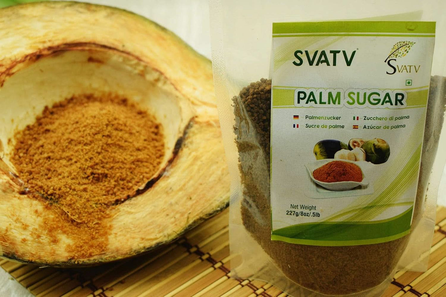 SVATV Azúcar moreno de palma en polvo, 227 gramos Edulcorantes Naty Shop