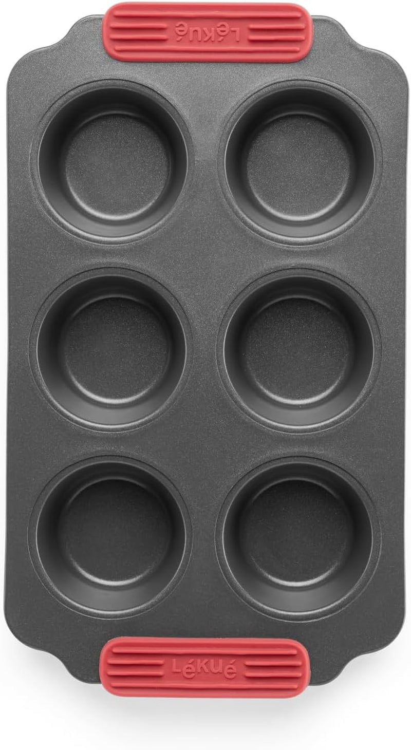 Lékué Muffin-Backform, Antihaftbeschichte, Metall, 6 moldes y bandejas Mulden Naty Shop