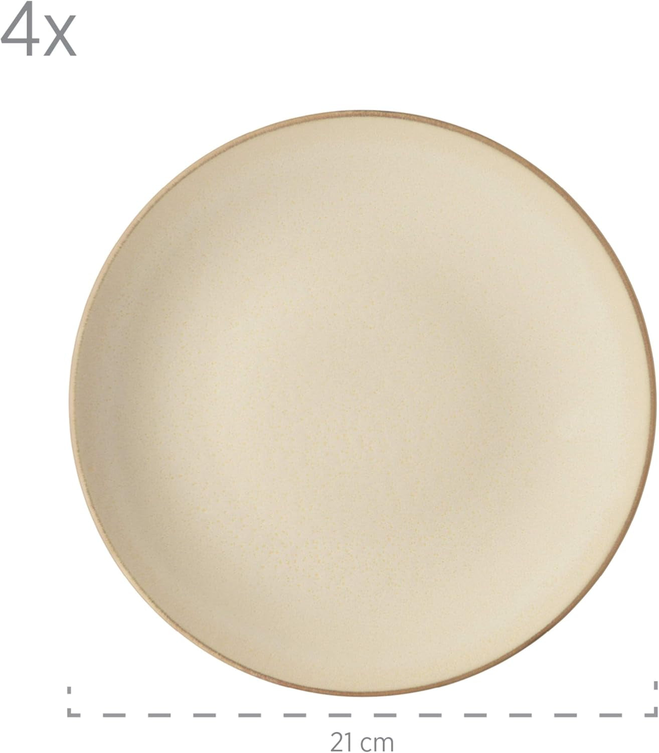 MÄSER 931736 vajilla para 4 personas con aspecto mediterráneo vintage, servicio combinado con 16 piezas en gris arena, cerámica, gris arena