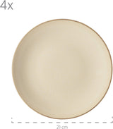 MÄSER 931736 vajilla para 4 personas con aspecto mediterráneo vintage, servicio combinado con 16 piezas en gris arena, cerámica, gris arena