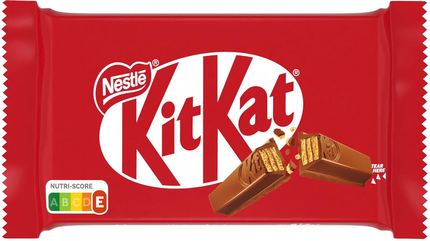Barras de chocolate Nestlé KitKat Classic Barras de oblea crujientes de chocolate con leche, paquete de 24 (24 x 41,5 g)