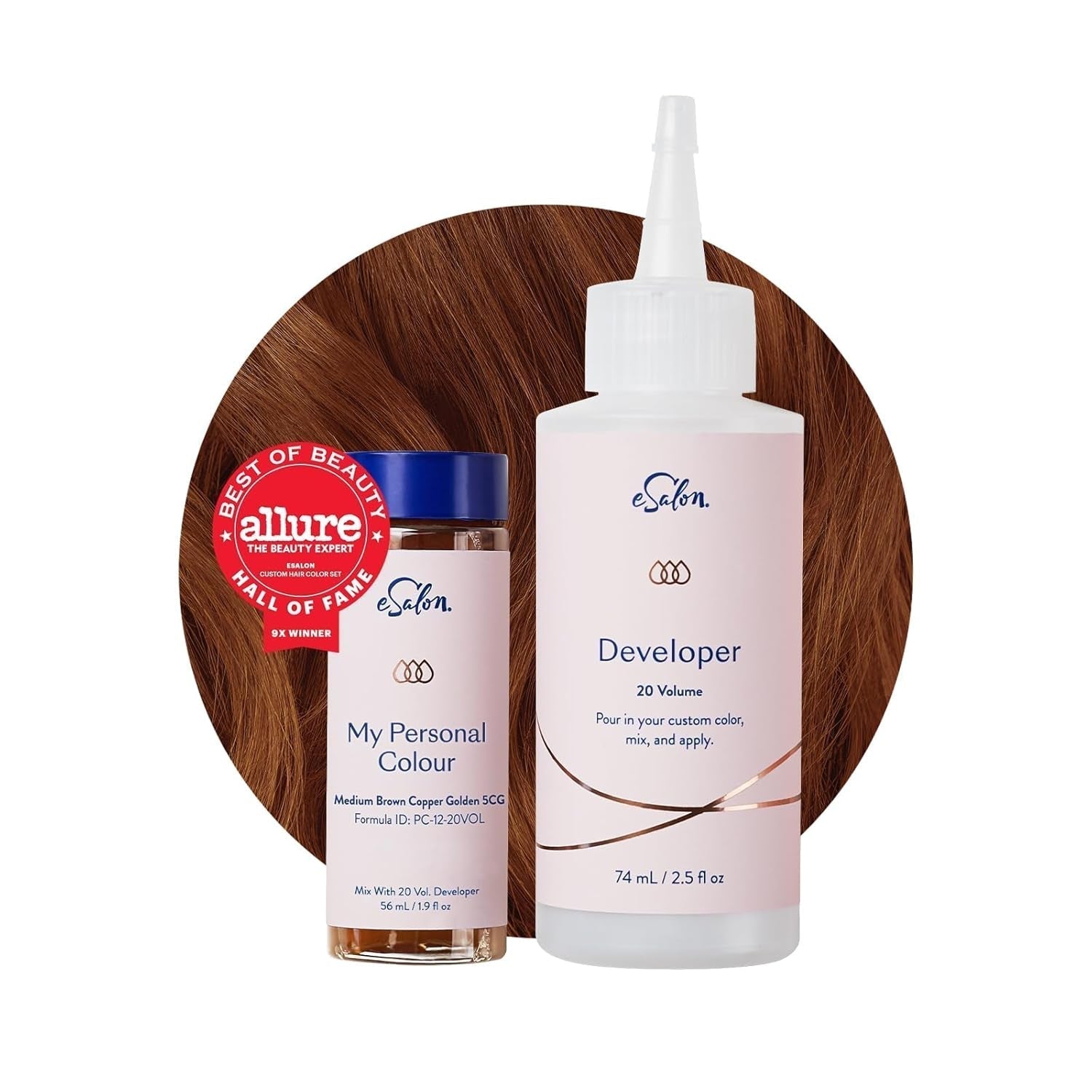 Set de Tinte Capilar Permanente Cobertura 100% de Canas Coloración Casera 0% Amoniaco Tintes Capilares Tintes Multidimensionales Tintes Capilares Profesionales Naty Shop Tinte Capilar Marrón Medio Cobre Dorado 5Cg
