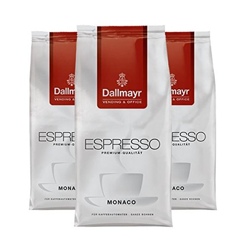 Espresso Monaco para máquinas y escritorio, grano entero, 1000g, paquete de 3