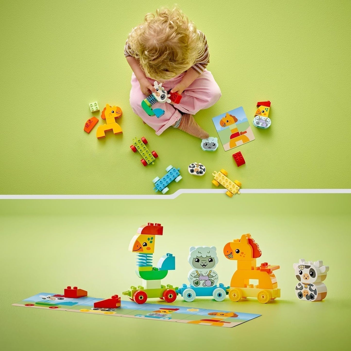 LEGO DUPLO Tren de Animales, Tren de Juguete con Ruedas, Figuras de Animales de Construcción y Reconstrucción Creativas, Juguete Educativo para Niños Pequeños, Regalo de Cumpleaños para Amantes de los Animales Niñas y Niños 1½ Años 10412 Juegos de Construcción Besuche den LEGO-Store