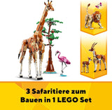 LEGO Creator 3In1 Animal Safari, set creativo con figuras de animales, 3 opciones de construcción: Jirafa de juguete, gacela y león, animales de juguete para niñas y niños, regalo natural para niños a partir de 9 años 31150 Juegos de construcción Beuche den LEGO-Store