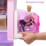 Barbie Dream House (114 Cm), Casa de Muñecas de 3 Pisos, Piscina, Tobogán, Elevador de Silla de Ruedas, 75 Accesorios, Muñecas, Apta como Regalo para Niños de 3 Años en Adelante, GRG93 Naty Shop Casas de Muñecas