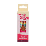 Colorante alimentario Funcakes, gel marrón: Colorante alimentario altamente concentrado para masas, natas, fondant y mazapanes. Fácil dosificación. Una sola gota para crear colores vibrantes. Halal. 30 gramos.