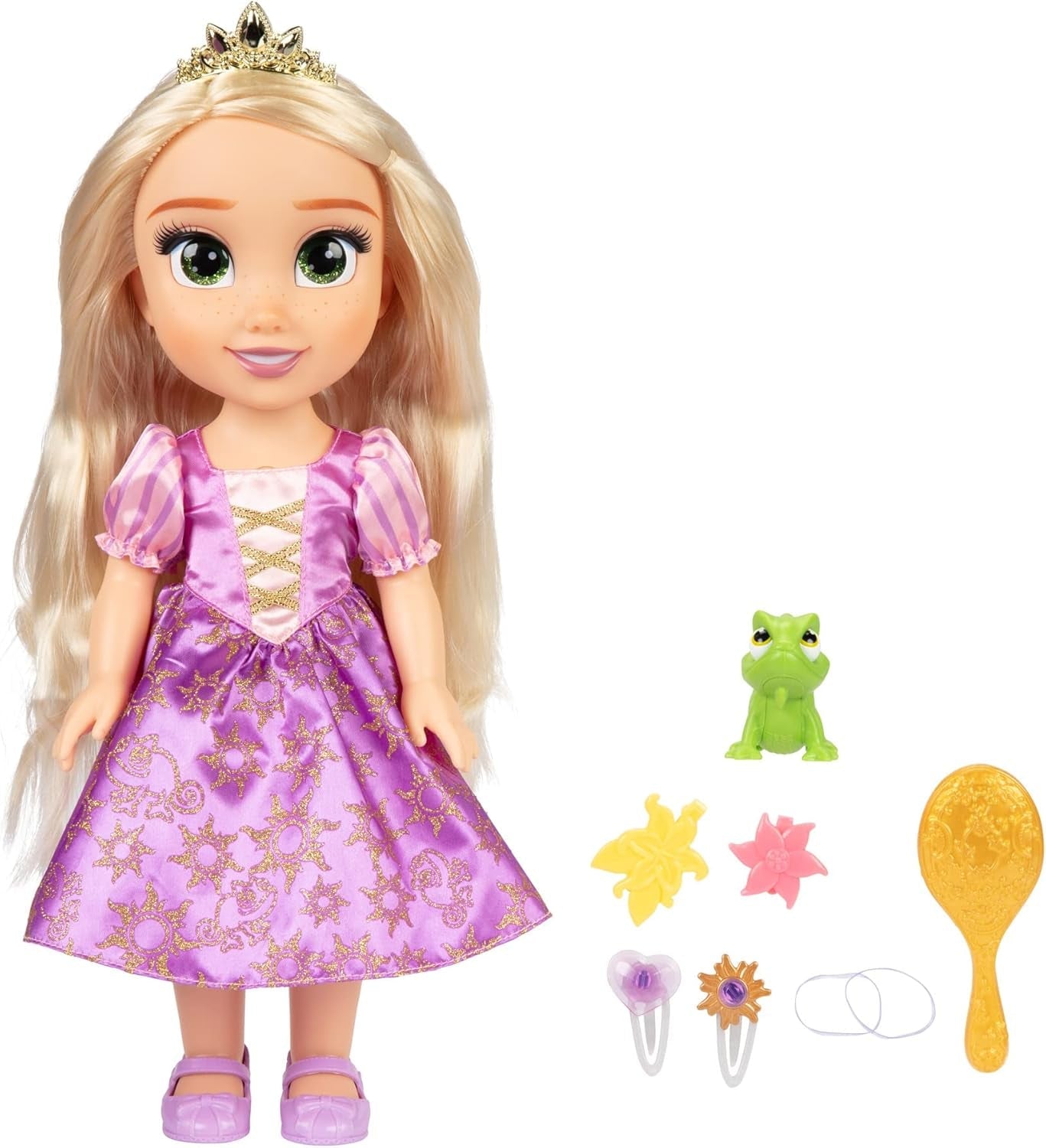 Princesa Disney Rapunzel Muñeca Cantante de 35 cm, Canta 'I See The Light', Incluye Accesorios para Más Diversión, Perfecta para niñas de 3 años en adelante, Morado