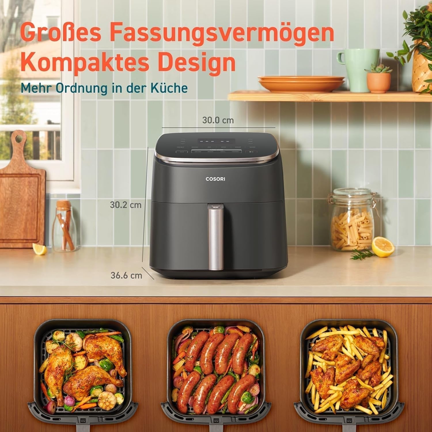 Cosori Turboblaze Hot Air Fryer Airfryer, 9 en 1, 6 litros, silenciosa Electrodomésticos Naty Shop