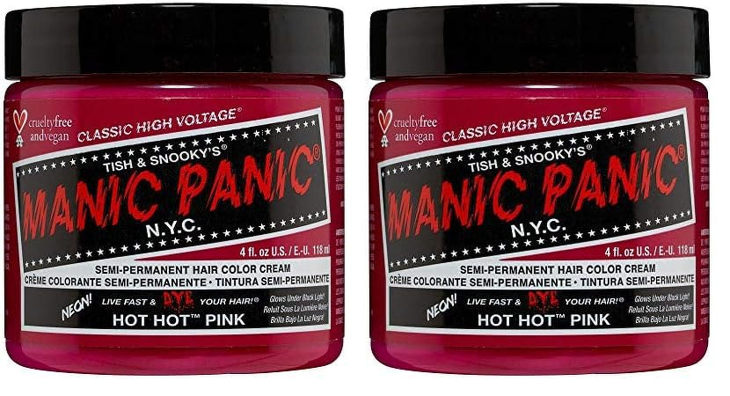 Manic Panic Hot Hot Pink Crema Clásica Vegano Cruelty Free Tinte Capilar Semi Permanente 118ml Naty Shop Tinte Capilar Hot Hot Pink 118 Ml (Pack de 2)