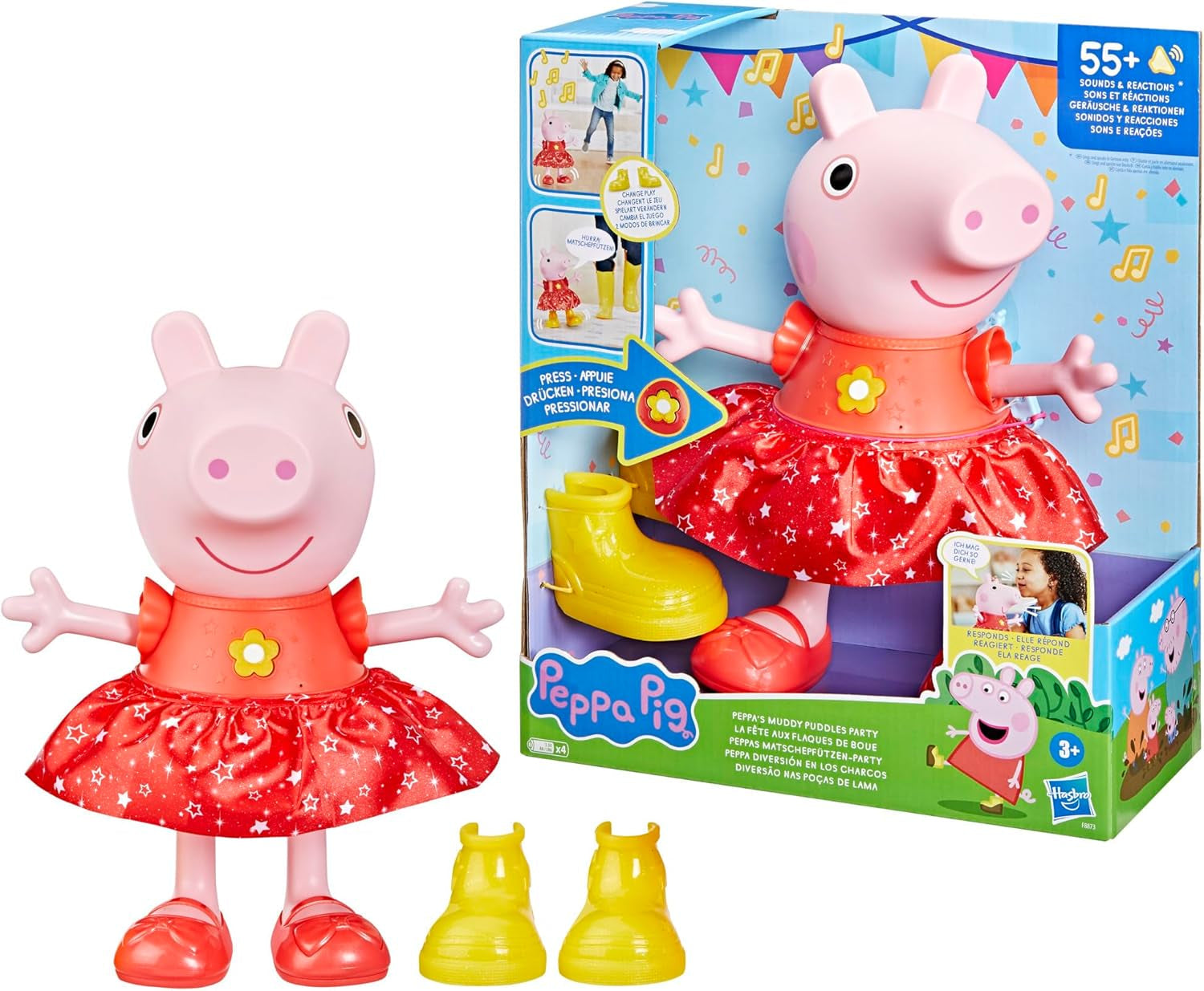 Peppa Pig Peppa'S Mud Puddle Party Doll - Versión Alemana, Muñecas Naty Shop Rosa o Rosa
