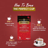 Twinings English Breakfast Black Tea 50g, 25 bolsitas de té, té negro completo, redondo y fuerte procedente de las mejores plantaciones de té de Sri Lanka y la India. Té negro Paquete de 1 (1 x 50 g)