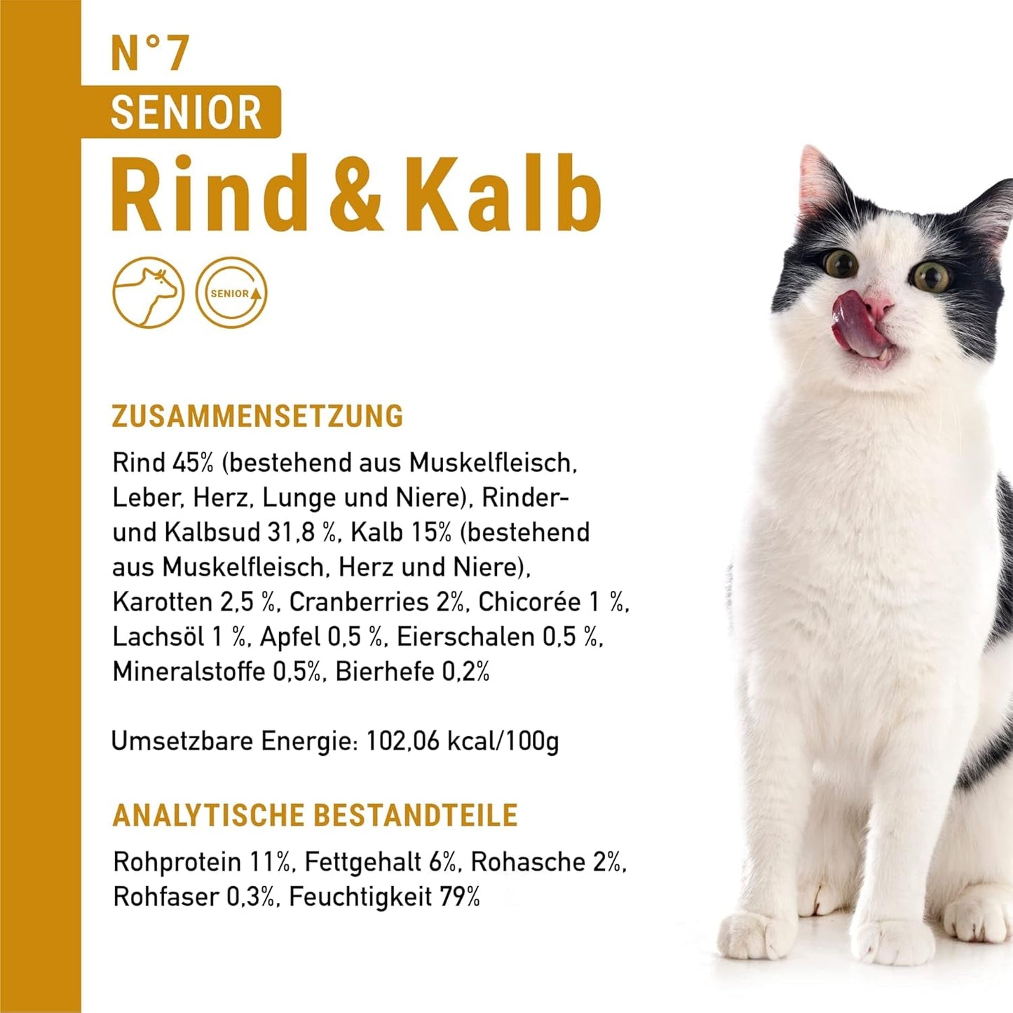 catz finefood Senior Collection Katzenfutter nass - Premium Nassfutter für Ihre Senior Katze - getreidefrei, ohne Zucker, hoher Fleischanteil, Vitamine & Mineralien (6 dosis de 200 g)